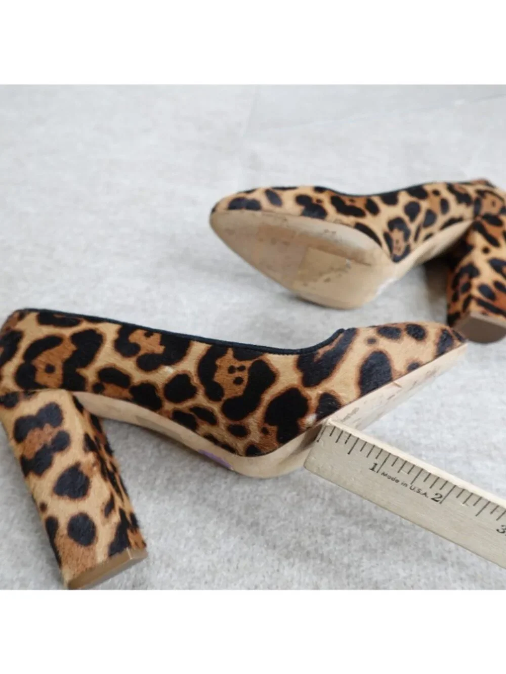 J.Crew Collection Womens Heels 8 Black Cheetah Print Hair On Hide Italy Etta